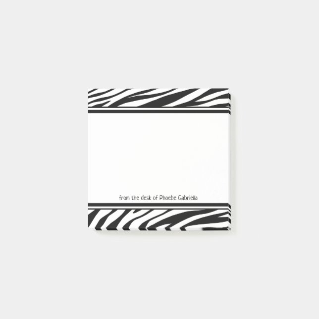 Personlig Zebra tryck Post-it Notes (Framsida)