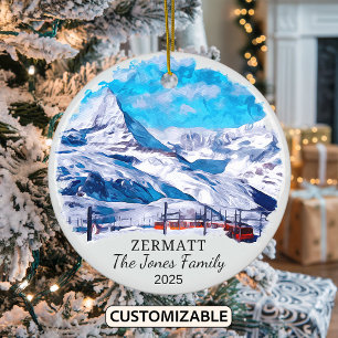 Personlig Zermatt Ornament, Schweiz Julgransprydnad Keramik