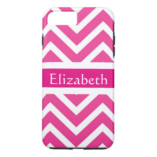 Personlig Zigzag Chevron Mönster Rosa & White Case-Mate iPhone Skal (Baksida)