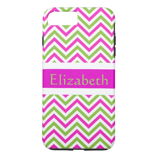 Personlig Zigzag Chevron Mönster Rosa & White Case-Mate iPhone Skal (Baksida)