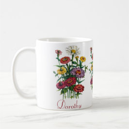 Personlig Zinnias Kaffemugg