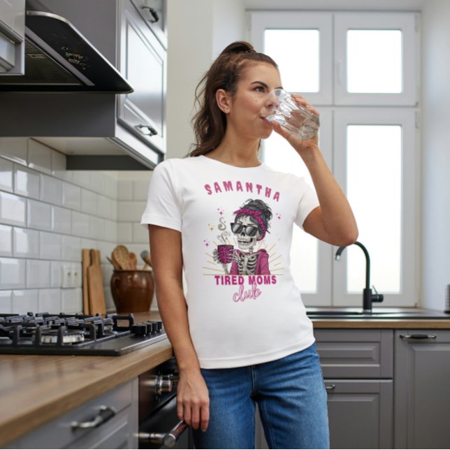 Personlig Zombie Coffee Tired Mammor Klubb School T Shirt (Skapare uppladdad)