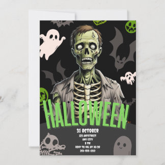 Personlig Zombie Halloween-inbjudan Inbjudningar