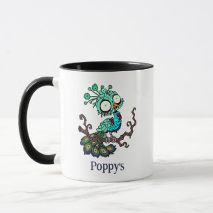 Personlig Zombie Peacock Mugg