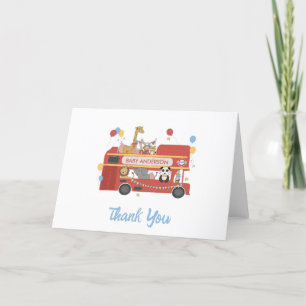 Personlig Zoo Cute Animals Baby Shower Tack Kort