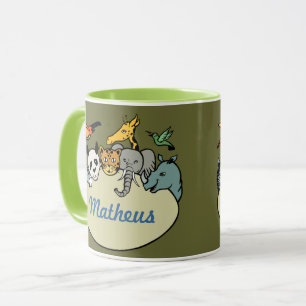 Personlig Zoo Family Animals Mugg