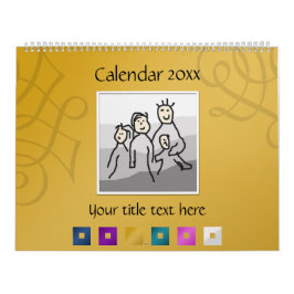 Personliga 13 foton och Anpassningsbar Text 20XX Kalender