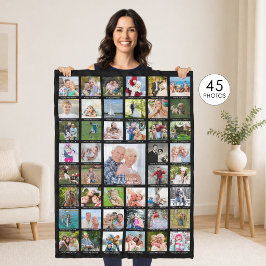 Personliga 45 Foto Collage Bildtexter Din Färg Fleecefilt