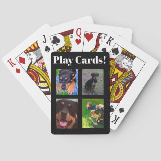 Personliga 4-bilder & text Lucky Dog Poker-kort Casinokort