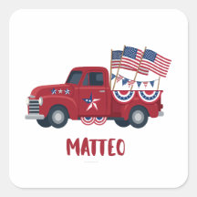 Personliga 4 juli Pickup-lastbilsetiketter