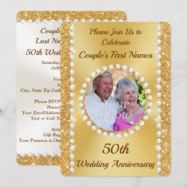 Personliga, 50-årsjubileum FOTO-inbjudningar Inbjudningar