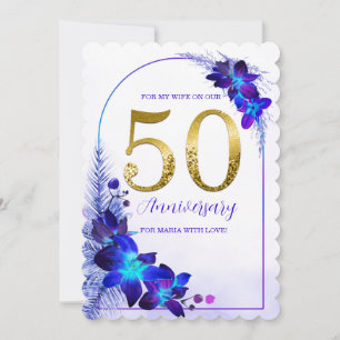 Personliga 50-årsjubileumskort till fru julkort