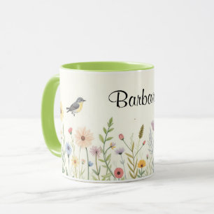 Personliga akvarellblommor kaffe mugg