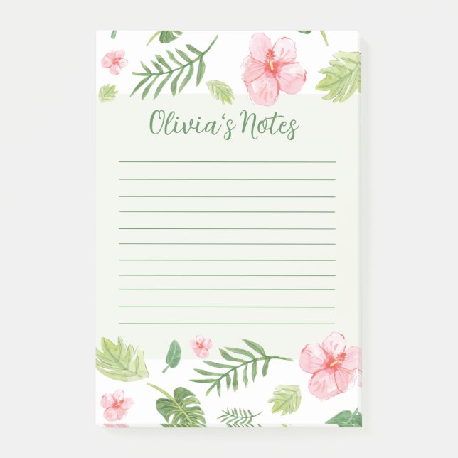 Personliga anteckningar för blommigt post-it block (Framsida)