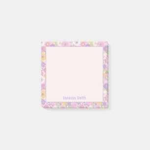 Personliga Anteckningar med Retro Blommönster Post-it Block