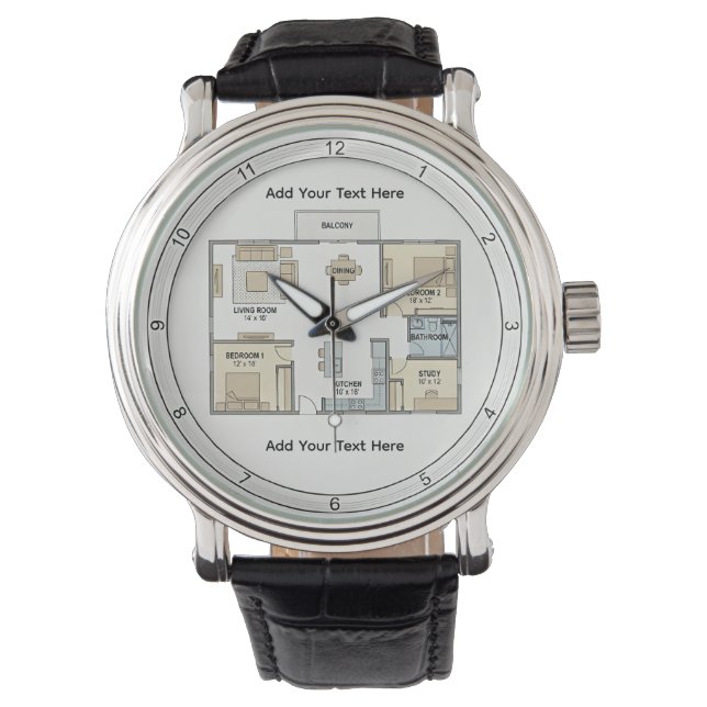 Personliga arkitektplaner armbandsur (Framsida)