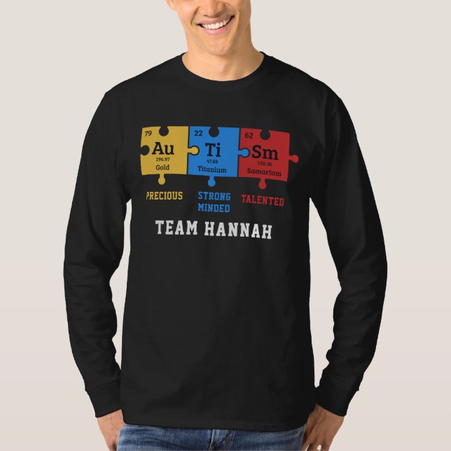 Personliga Autism Kemi Element Pussel T Shirt (Framsida)