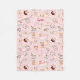 Personliga Baby Moon Star Bear Leksaker Tematisk Fleecefilt