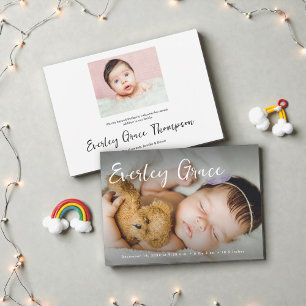 Personliga Babybilder Elegant Skriptnamn Meddelande