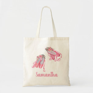 Personliga barnballet skor Ballerina Rosa Tygkasse