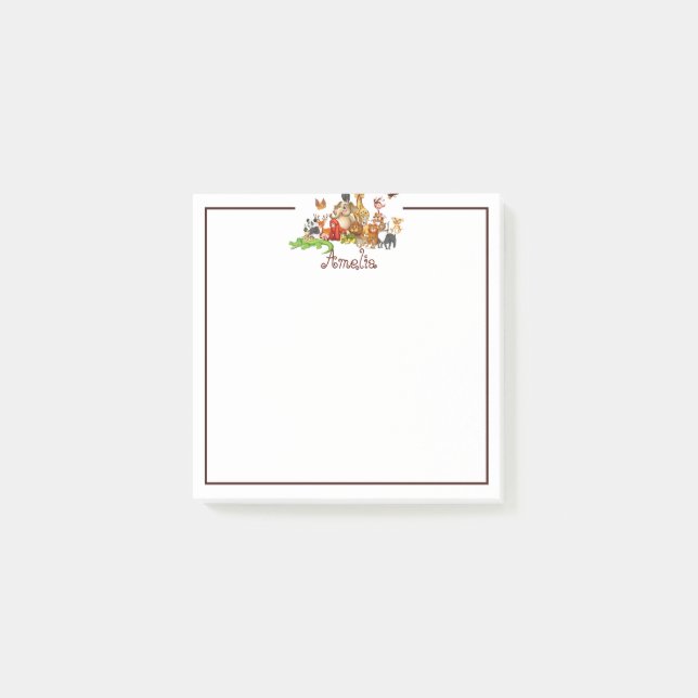 Personliga barnens djur  post-it block (Framsida)