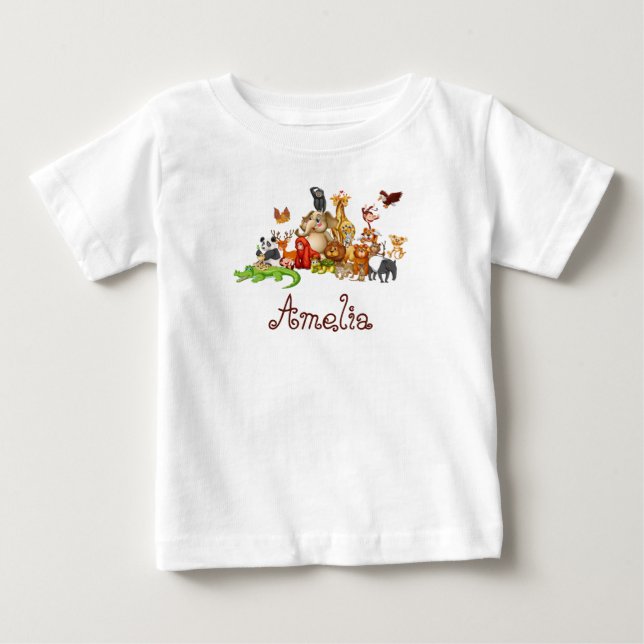 Personliga barns djur t shirt (Framsida)