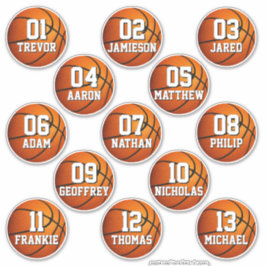 personliga basketstickers för 13 pojkar flickor klistermärken