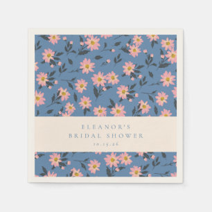 Personliga blå och gula blommor vårträdgård pappersservett