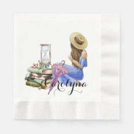 Personliga blommiga flickor på gården pappersservett