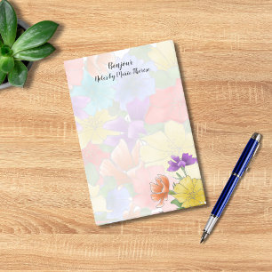 Personliga blommiga post-it block