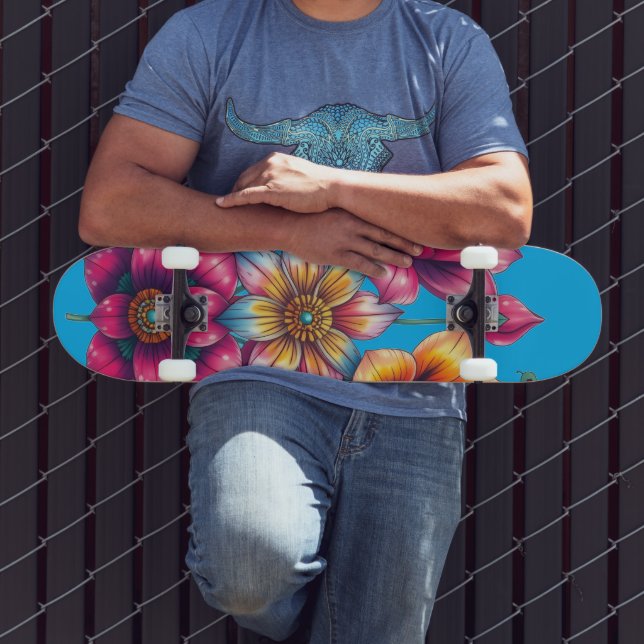 Personliga blommor mini skateboard bräda 18,5 cm (Utomhus 3)