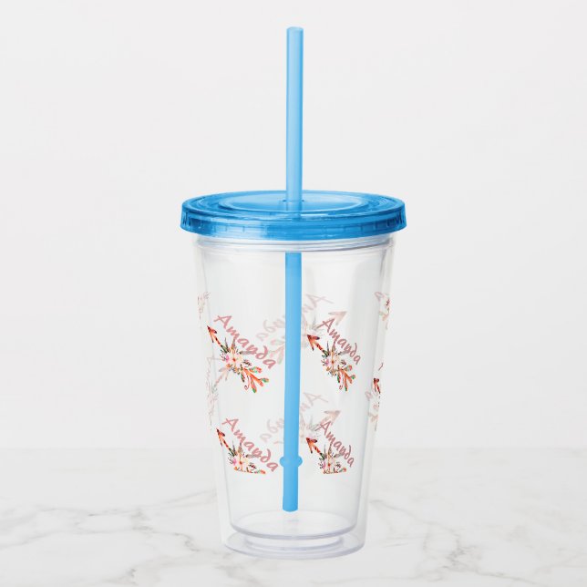 Personliga blomsterpilar take away mugg (Höger)