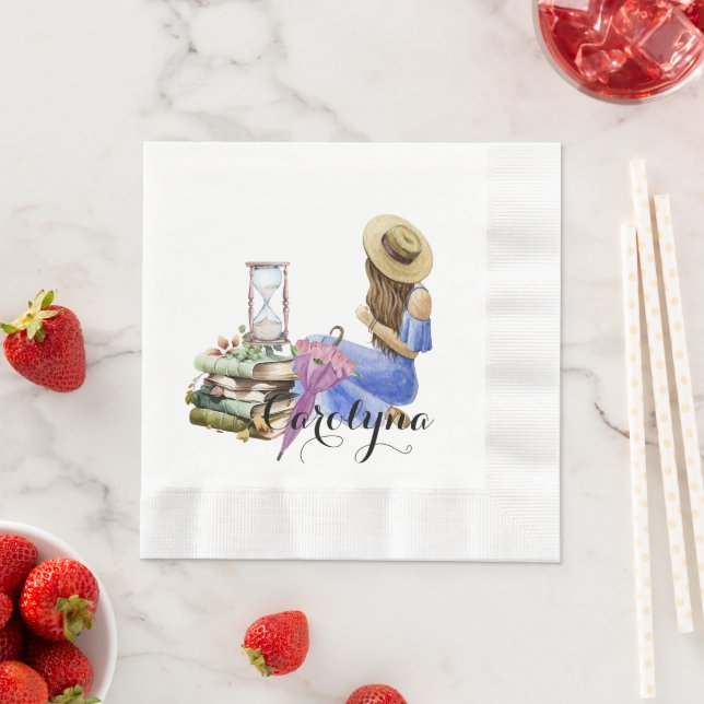 Personliga bondgårdsblommor flickor pappersservett (Insitu)