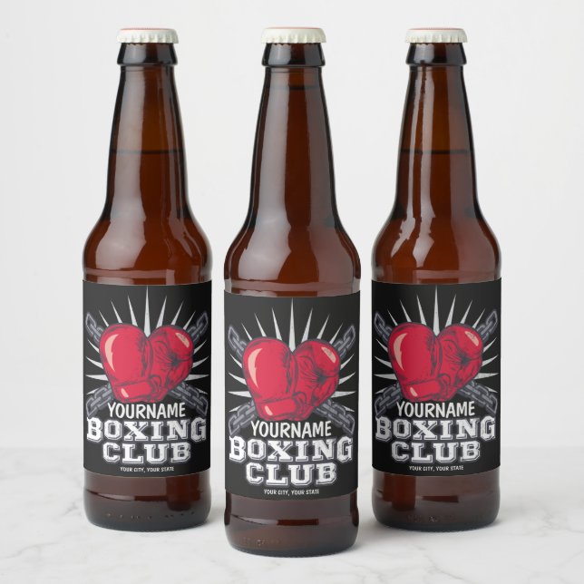 Personliga boxningsglovarfightingmästare Boxare Ölflaska Etikett (Flaskor)