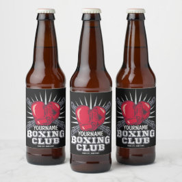 Personliga boxningshandskor Fighter Champion Boxar Ölflaska Etikett