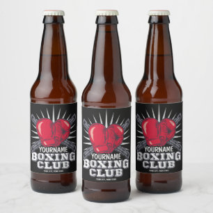 Personliga boxningshandskor Fighter Champion Boxar Ölflaska Etikett
