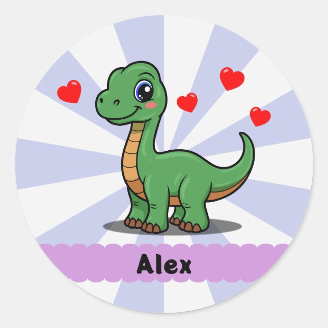 Personliga Brachiosaurus Dinosaurie Klistermärken (Framsida)