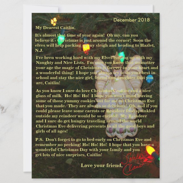 Personliga brev från Tomte Änglaljus (Framsida)