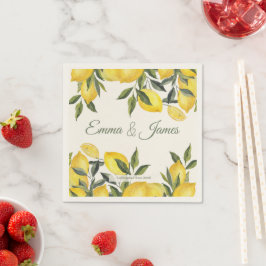 Personliga bröllopsservetter Lemon Italien Pappersservett
