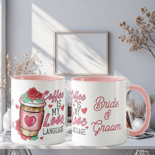 Personliga brud & brudgum namn Nygifta Elegant Mugg