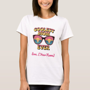 Personliga coolaste mamma retro solglasögon t shirt