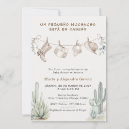 Personliga Cowboy Baby Shower för Pojkar Inbjudningar