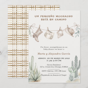 Personliga Cowboy Baby Shower för Pojkar Inbjudningar
