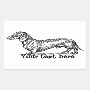Personliga Dachshund-klistermärken Rektangulärt Klistermärke