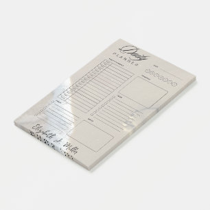 Personliga dagliga planeringsblad med fotspår post-it block