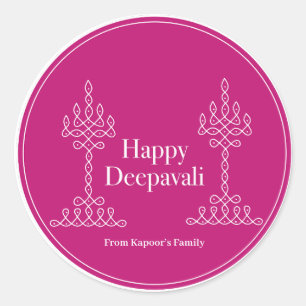 Personliga Diwali-klistermärken för presentförpack Runt Klistermärke