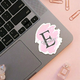 Personliga Dusty Rose Monogramde Klistermärken