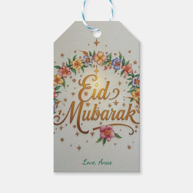 Personliga Eid Mubarak presentkort Presentetikett (Framsidan)