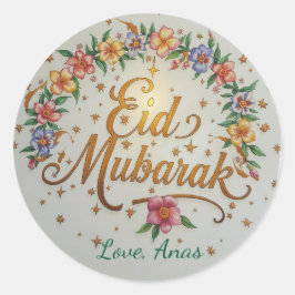 Personliga Eid Mubarak-runda klistermärken