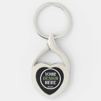 Personliga, Eleganta, Klassiska, Bröllopsgåvor Twisted Heart Silverfärgad Nyckelring